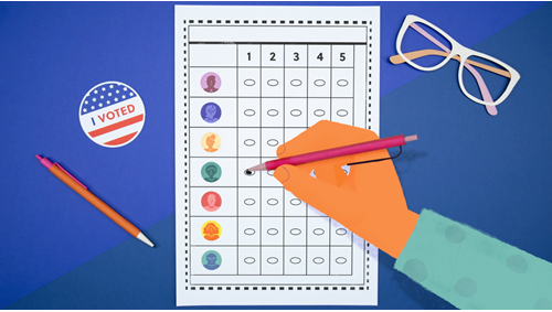 Ilustracja przedstawiająca kartę do głosowania preferencyjnego